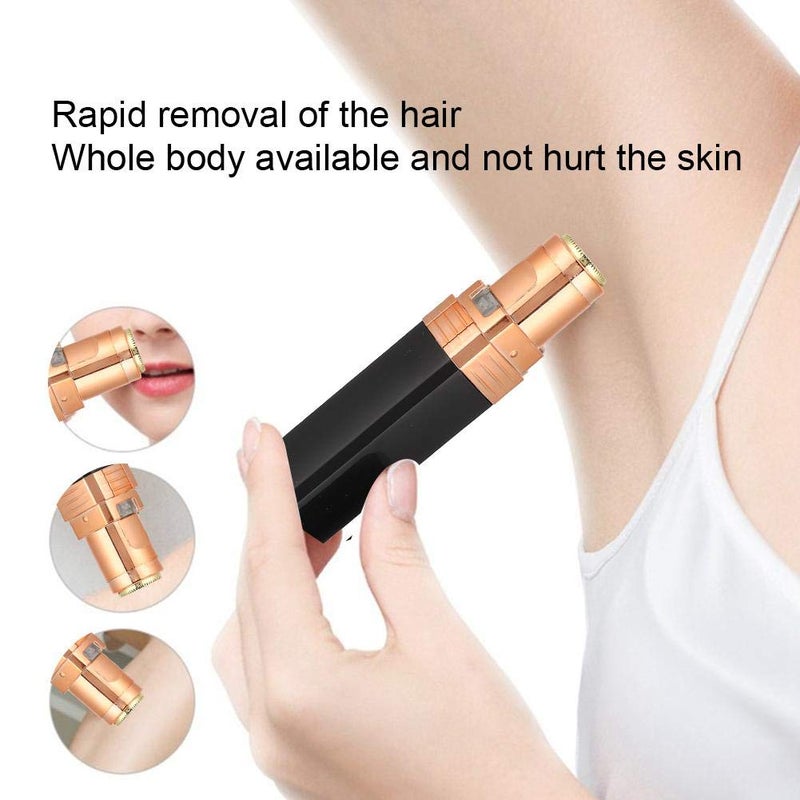 klarako Facial Hair Removal for Women, Painless Hair Shaver Remover Face Hair Remover Epilator for Face Lips Bikini and Full Body Hair Trimmer for Women(Black) - Image 3