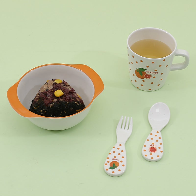 Light Food Tableware Set, Dishes And Gifts, Melamine Bamboo Fiber, High-Looking And Cute Plate, Handle Bowl, Eating Bowl - Image 5
