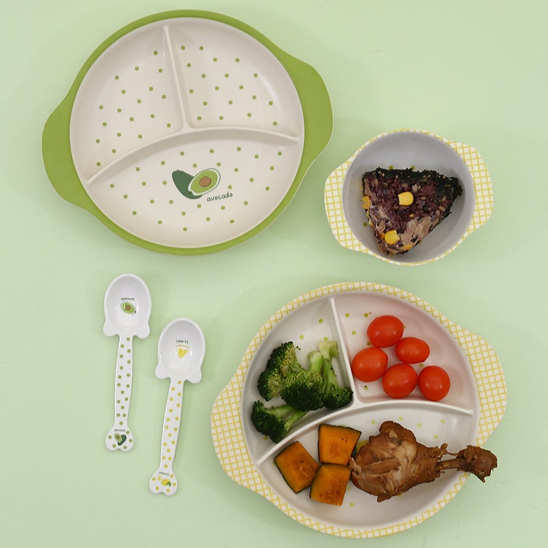 Light Food Tableware Set, Dishes And Gifts, Melamine Bamboo Fiber, High-Looking And Cute Plate, Handle Bowl, Eating Bowl - Image 4