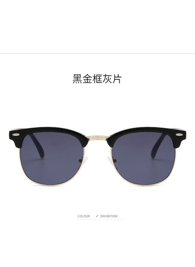 إستيل نظارات شمسية كلاسيكية بإطار معدني مربع مع حماية من الأشعة فوق البنفسجية، لكل من الرجال والنساء - Image 2