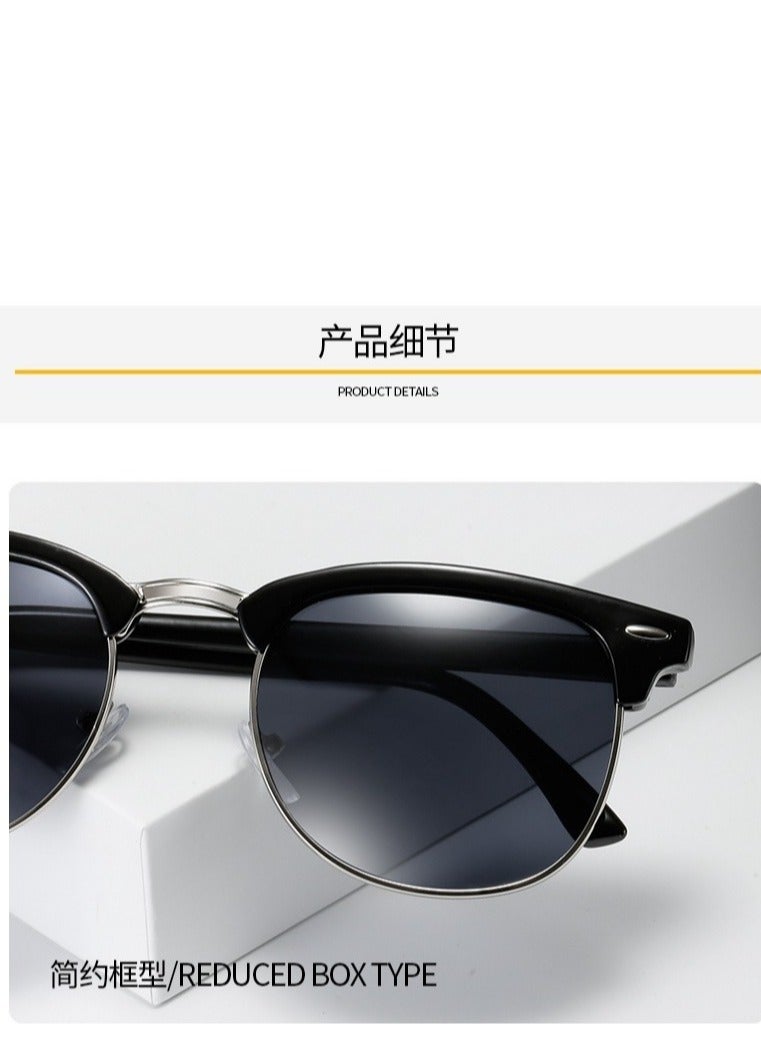 إستيل نظارات شمسية كلاسيكية بإطار معدني مربع مع حماية من الأشعة فوق البنفسجية، لكل من الرجال والنساء - Image 3
