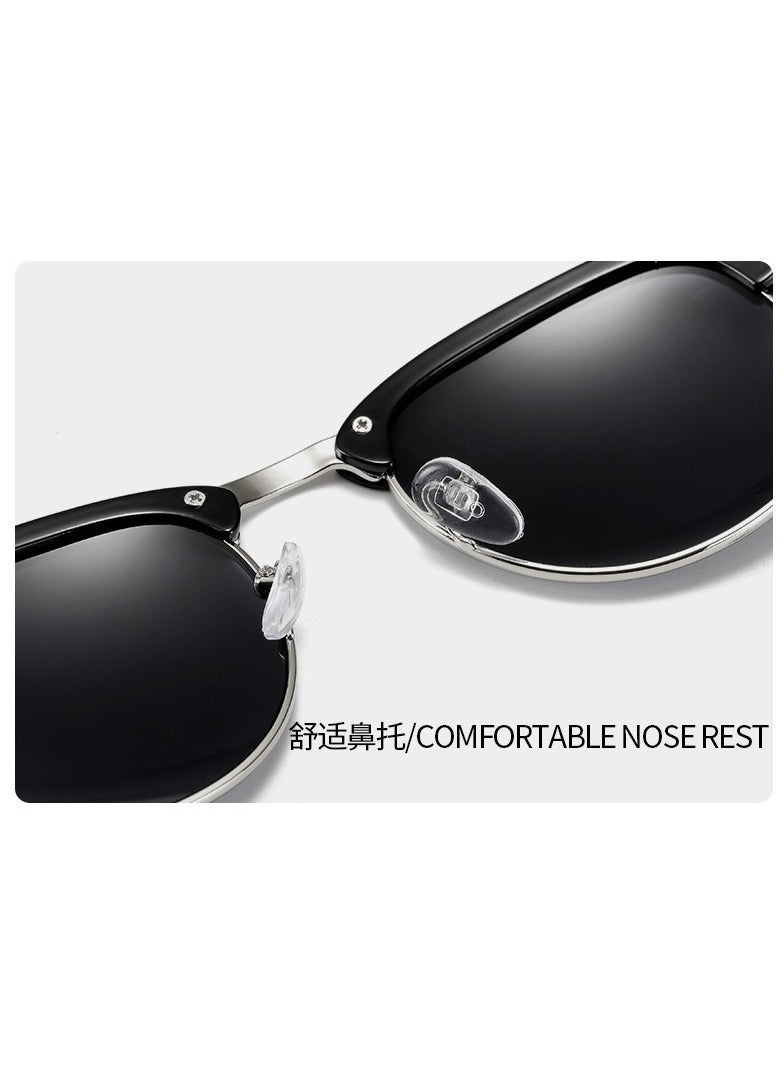 إستيل نظارات شمسية كلاسيكية بإطار معدني مربع مع حماية من الأشعة فوق البنفسجية، لكل من الرجال والنساء - Image 4