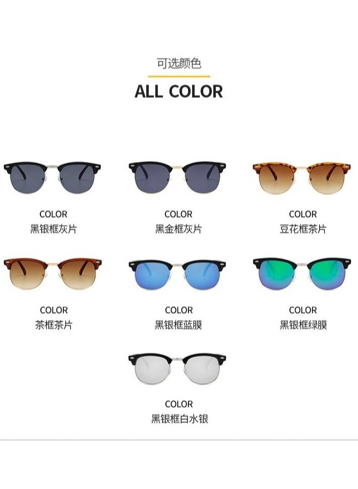 إستيل نظارات شمسية كلاسيكية بإطار معدني مربع مع حماية من الأشعة فوق البنفسجية، لكل من الرجال والنساء - Image 5