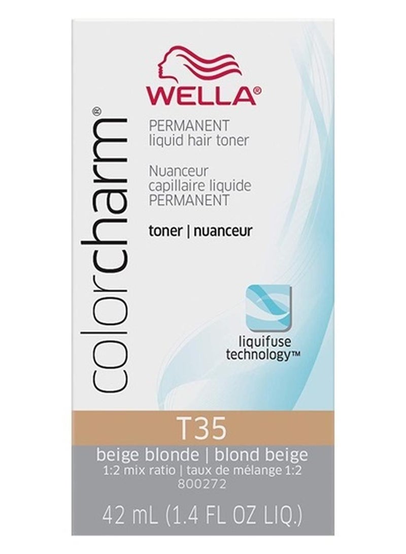 WELLA Color Charm WELLA colorcharm Hair Toner, Neutralize Brass With Liquifuse Technology, T35 Beige Blonde, 1.4 oz - Image 1