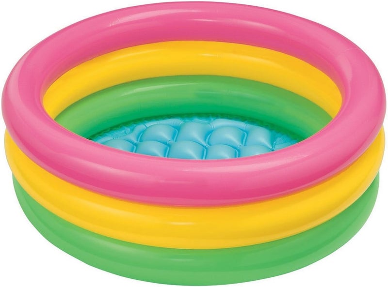 Intex Inflatable Pool with 3 Colored Tubes - 61 x 22 cm, 34 Liters 61x22cm - Image 1