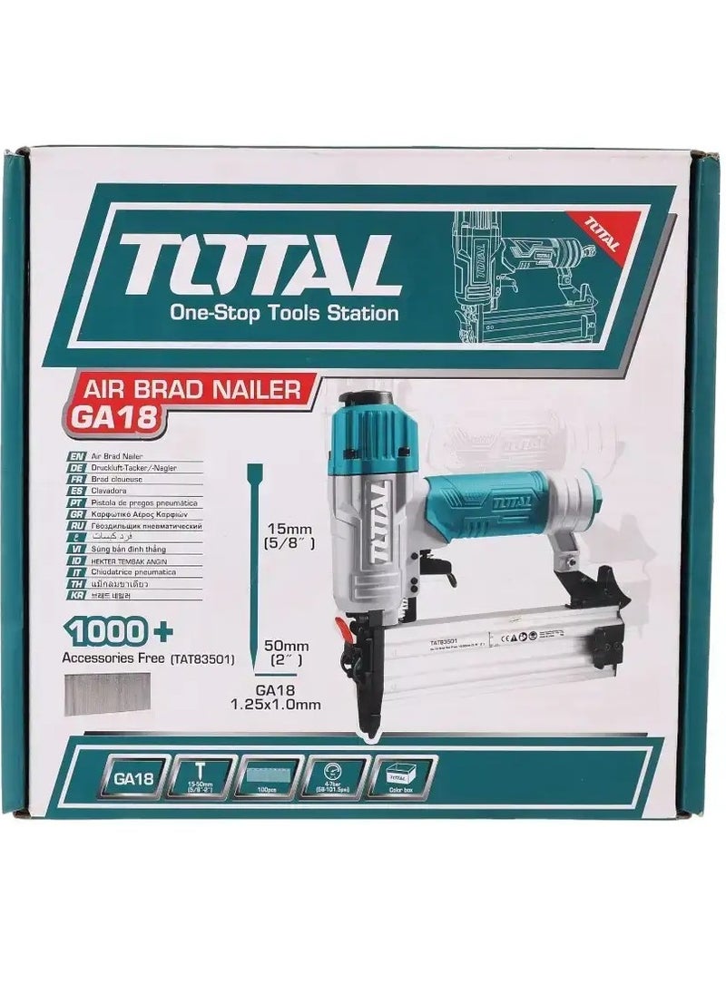 TOTAL - Super Total 2 in 1 Combo Air Brad Nailer - 15-50mm with 100PCS Capacity, Includes Staples & Multiple Connectors for Versatile Use - Image 1