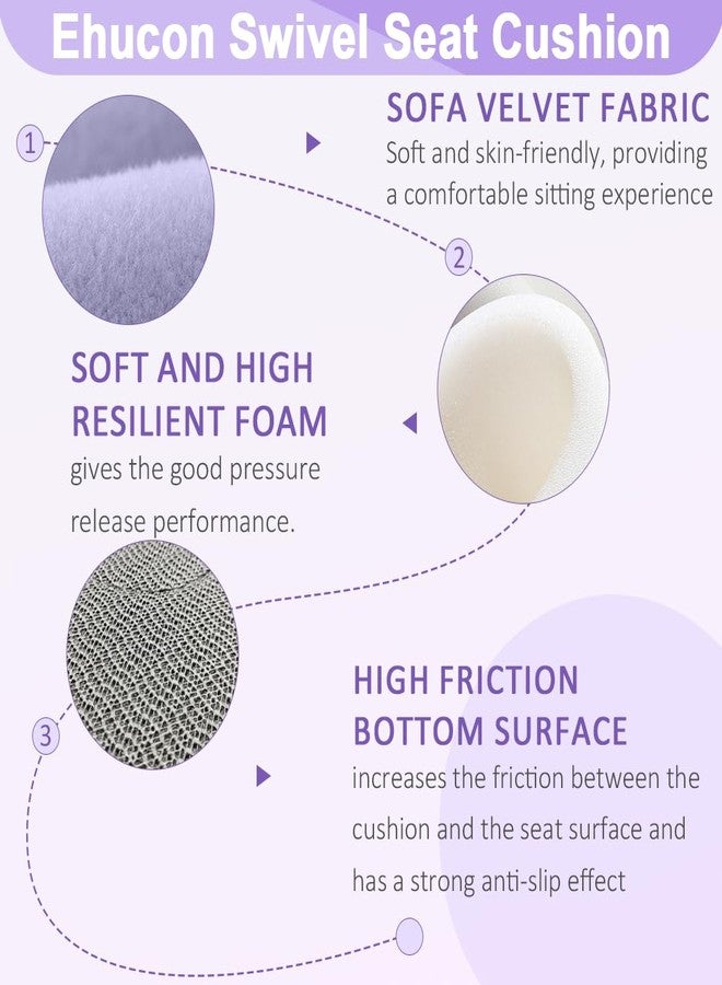 Ehucon Swivel Seat Cushion 360 Degree Rotating Seat Cushion Light Weight Portable Pivot Disc Pad for Elderly, Pregnant Woman, Swivel Car Seat. Easy Turning from Bed to Wheelchair or Chair-17.7"X17.7" - Image 5