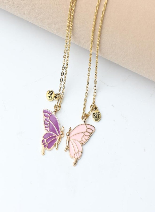 TISDA Friendship BFF Necklace Matching Butterfly Necklace for Best Friends, BFF Jewelry, 2 Pieces (Pink Purple) - Image 5