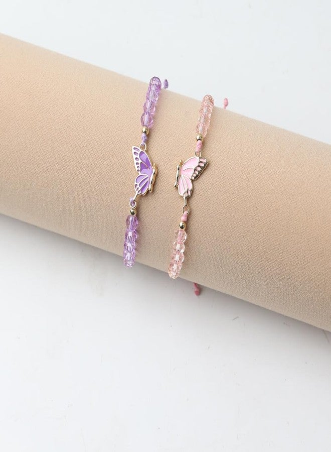 TISDA Friendship BFF Necklace Matching Butterfly Necklace for Best Friends, BFF Jewelry, 2 Pieces (Pink Purple) - Image 4