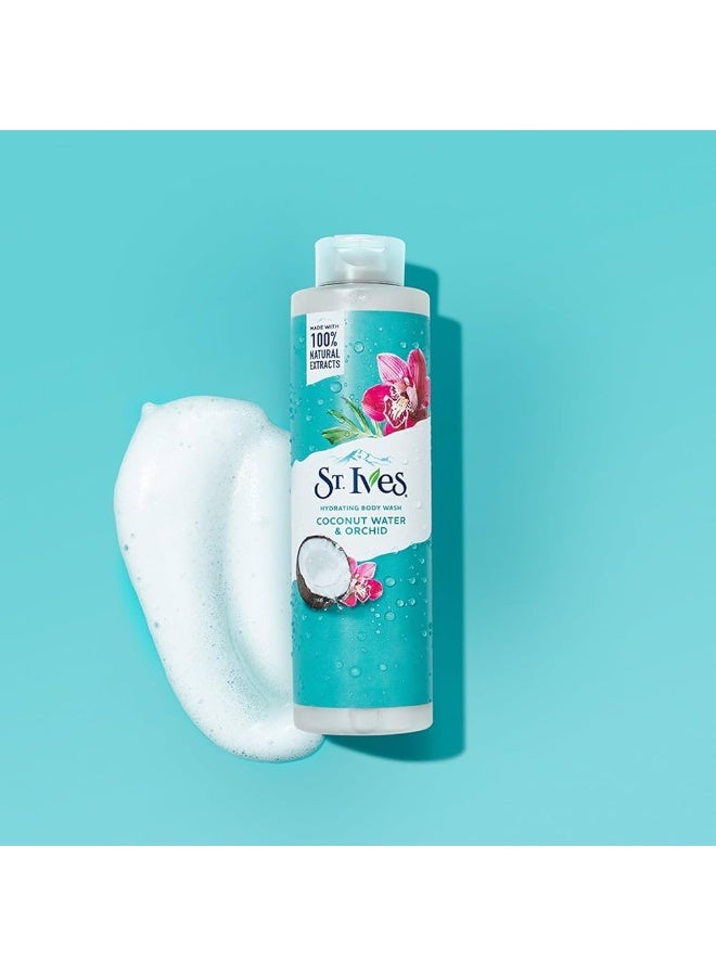 سانت آيفز غسول الجسم المرطب بجوز الهند والأوركيد، مقشر طبيعي 100%، جل استحمام عضوي لبشرة ناعمة ونقية، يزيل الشوائب والأوساخ، خالي من البارابين، 650 مل