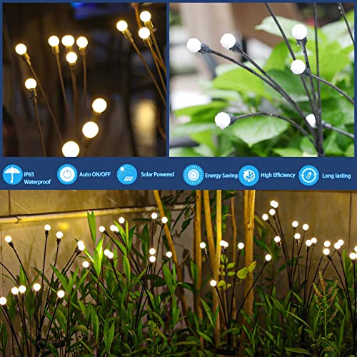 TONULAX Solar Garden Lights - Upgraded Solar Swaying Light, Sway by Wind, Outdoor Lights, Yard Patio Pathway Decoration, High Flexibility Iron Wire & Heavy Bulb Base, Warm White (4 Pack) - Image 4