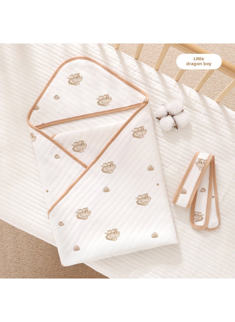 1 x 5 pcs Soft Cotton Newborn Swaddle Blanket for All Seasons Little Dragon