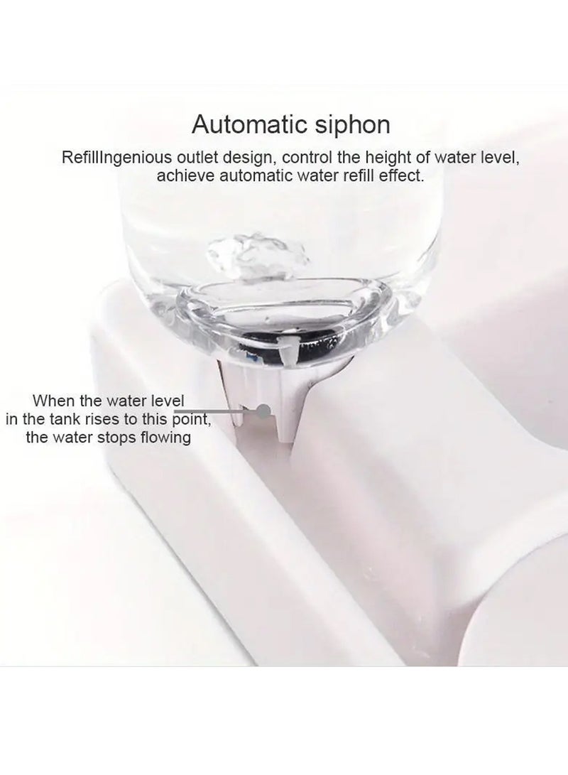 2-in-1 Corner Shaped Automatic Pet Feeder & Water Dispenser - Convenient Food and Hydration Station for Cats, Non-Electric Plastic Design - Image 4