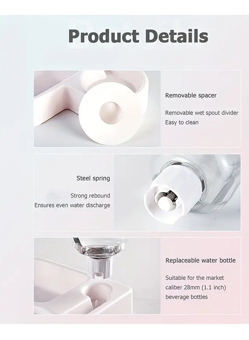 2-in-1 Corner Shaped Automatic Pet Feeder & Water Dispenser - Convenient Food and Hydration Station for Cats, Non-Electric Plastic Design - Image 5