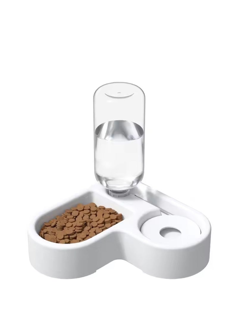 2-in-1 Corner Shaped Automatic Pet Feeder & Water Dispenser - Convenient Food and Hydration Station for Cats, Non-Electric Plastic Design - Image 1