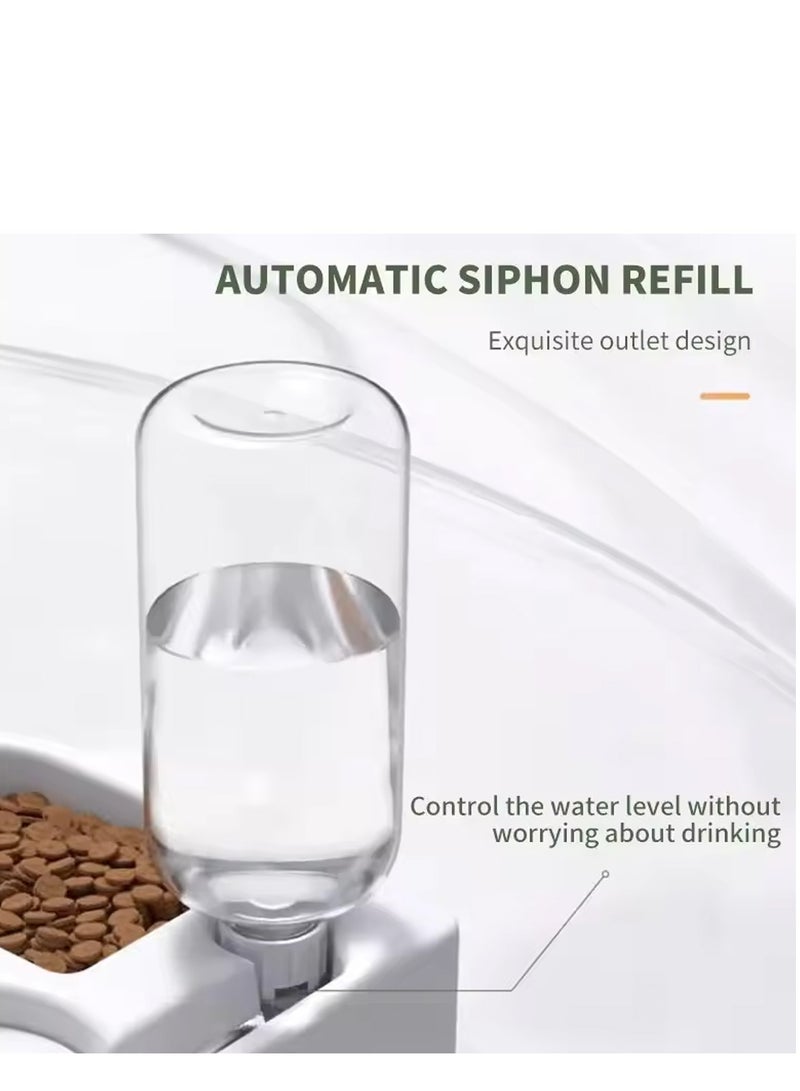 2-in-1 Corner Shaped Automatic Pet Feeder & Water Dispenser - Convenient Food and Hydration Station for Cats, Non-Electric Plastic Design - Image 3