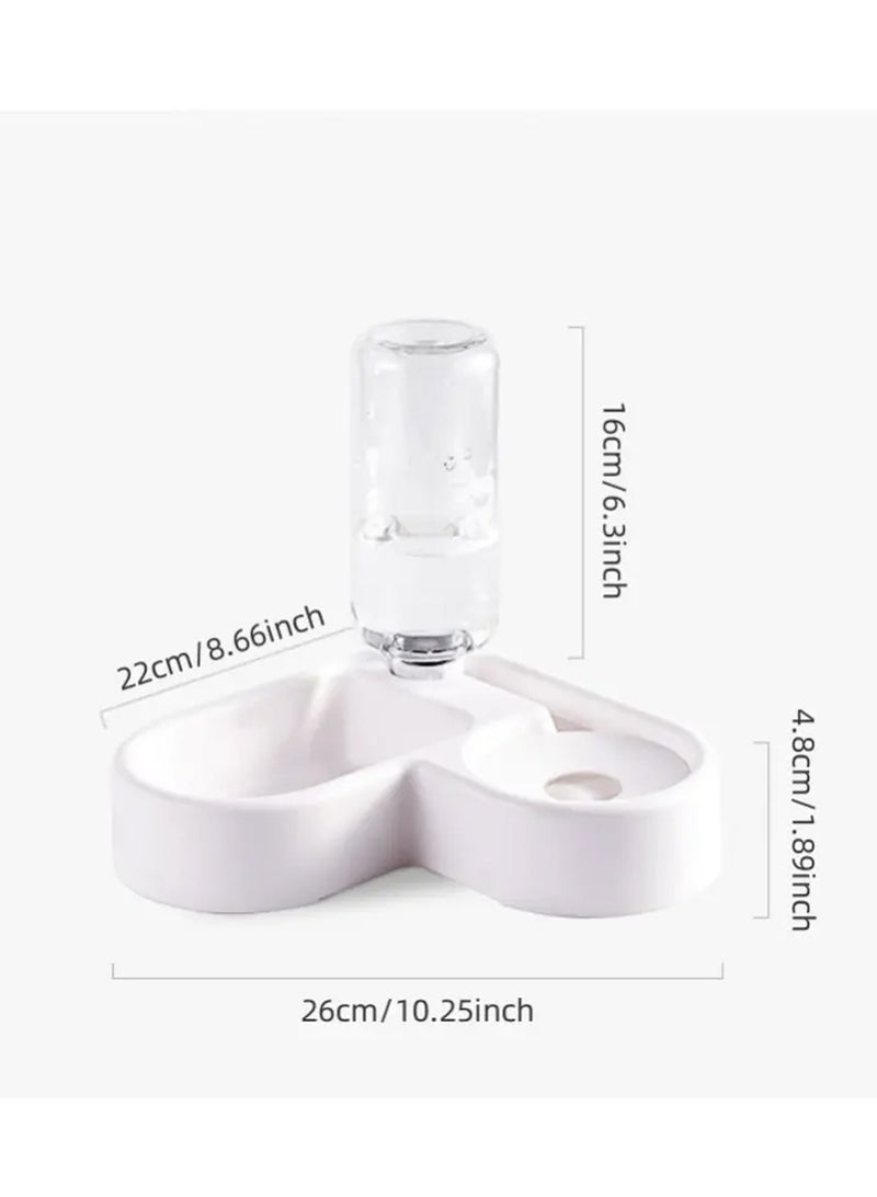 2-in-1 Corner Shaped Automatic Pet Feeder & Water Dispenser - Convenient Food and Hydration Station for Cats, Non-Electric Plastic Design - Image 2