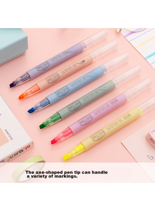 ام اند جي M&g Stationery علامات التمييز أحادية الطرف بـ6 ألوان، أقلام تمييز عالمية للمكتب والطلاب، علامات للرسم اليدوي وتسجيل اليوميات، 6 أقلام/علبة Ahmt3702 - Image 4