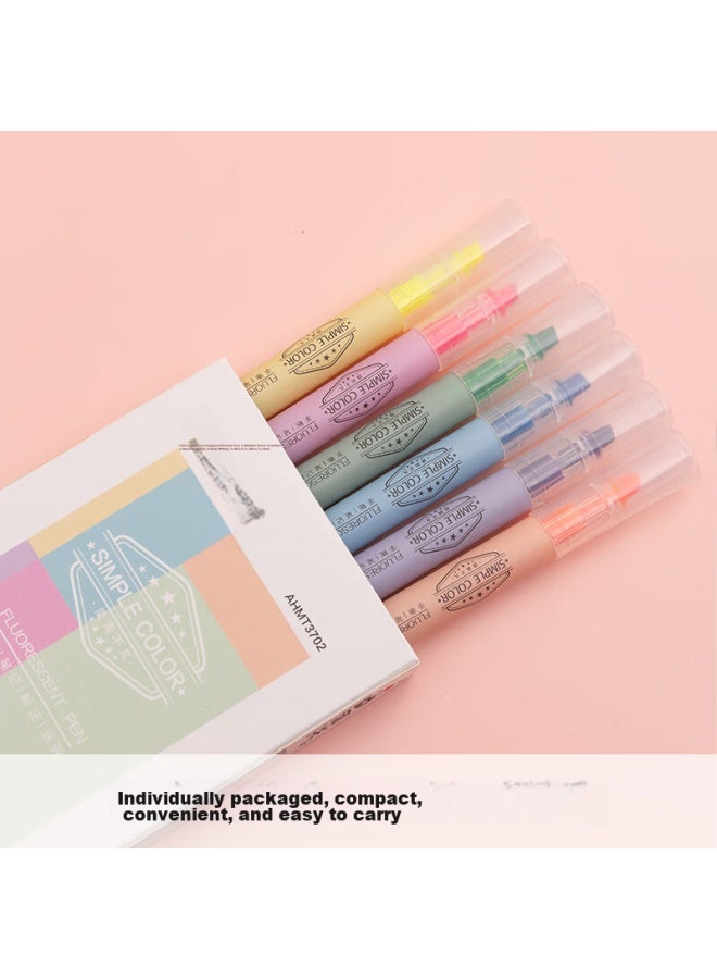 ام اند جي M&g Stationery علامات التمييز أحادية الطرف بـ6 ألوان، أقلام تمييز عالمية للمكتب والطلاب، علامات للرسم اليدوي وتسجيل اليوميات، 6 أقلام/علبة Ahmt3702 - Image 5