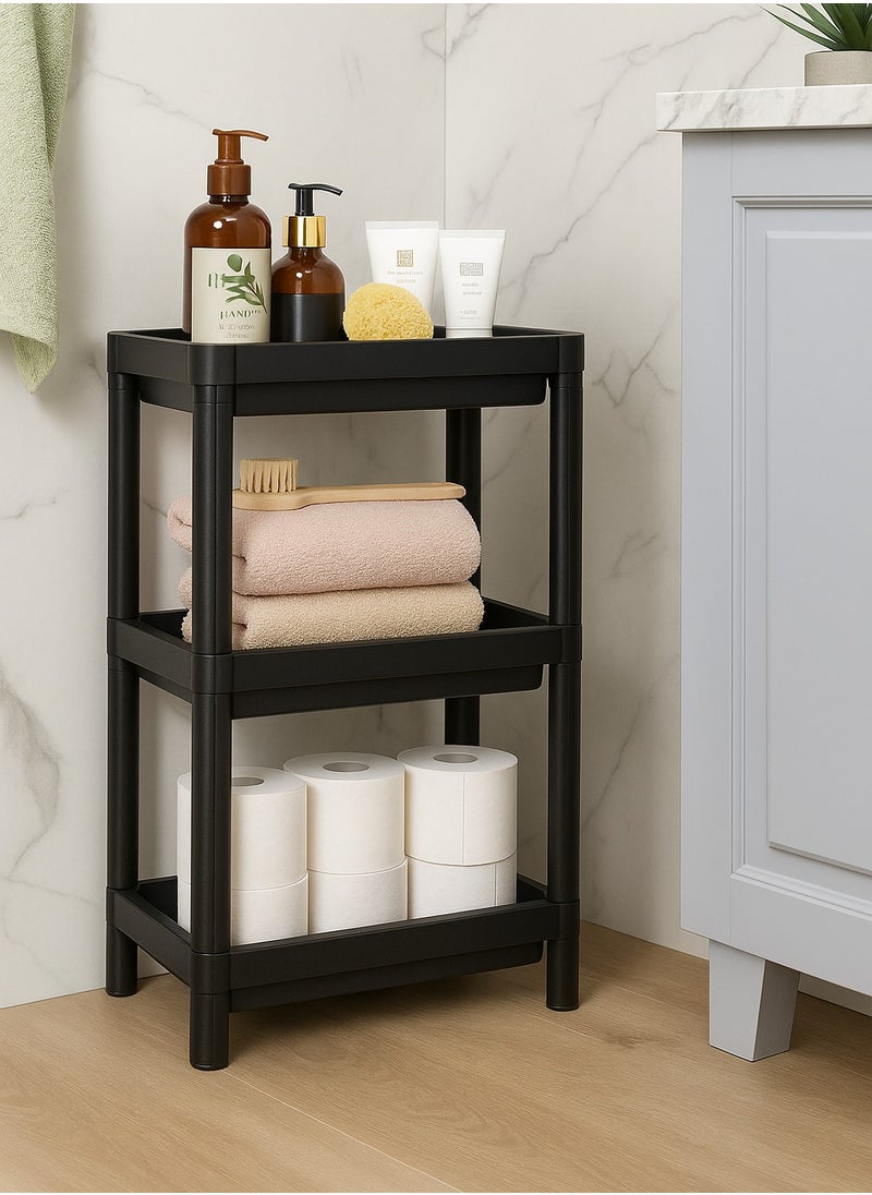 ALMUFARREJ Black 3-Tier Bathroom Basket Organizer Bathroom Organization  - Image 1