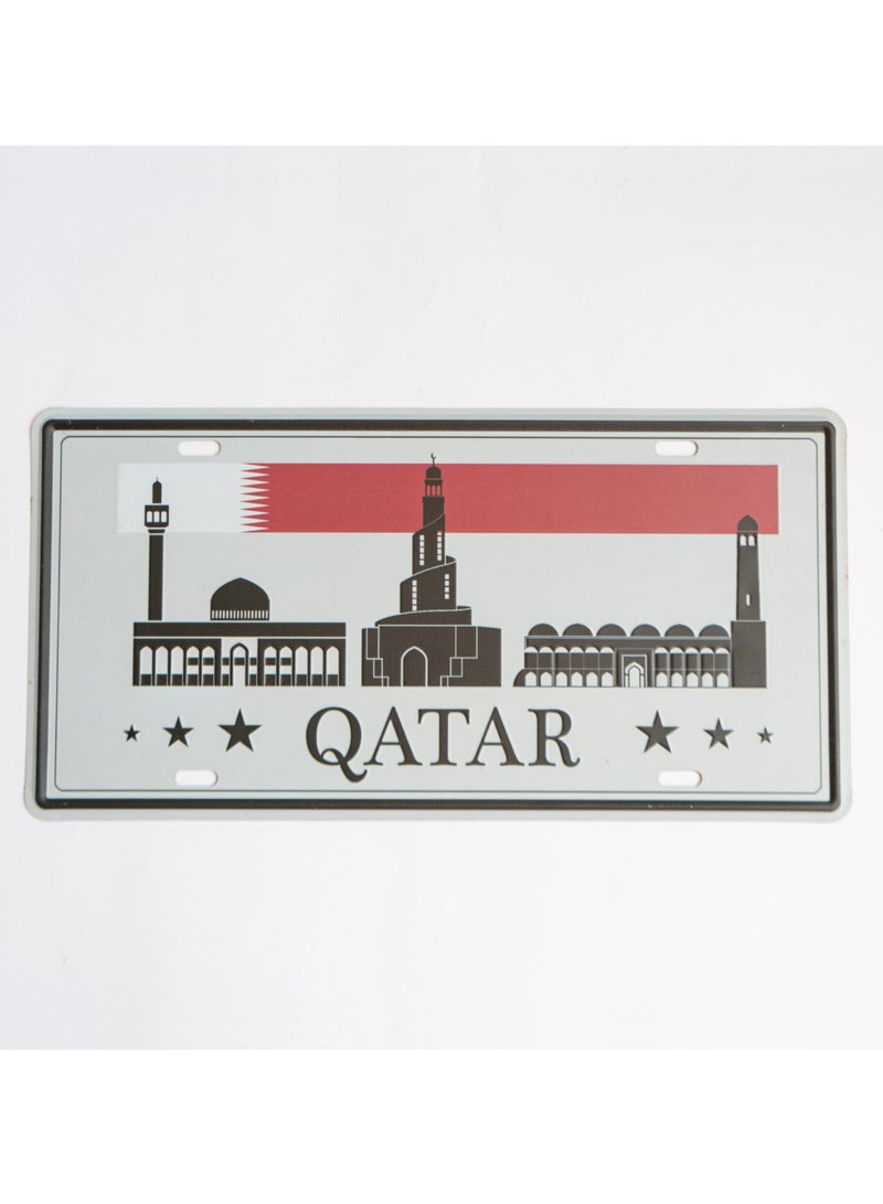 971ميديا لافتة معدنية مكتوب عليها أنا أحب قطر للمنزل والمطبخ والمقاهي والجدران - Image 1