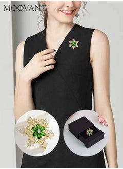 Moovant Flower Brooch for Women, Fashion & Elegant Brooch Pin, Dress Decoration, Delicate Corsage Accessory, Bridal Brooches Great Gift for Ladies with Box  - Image 1
