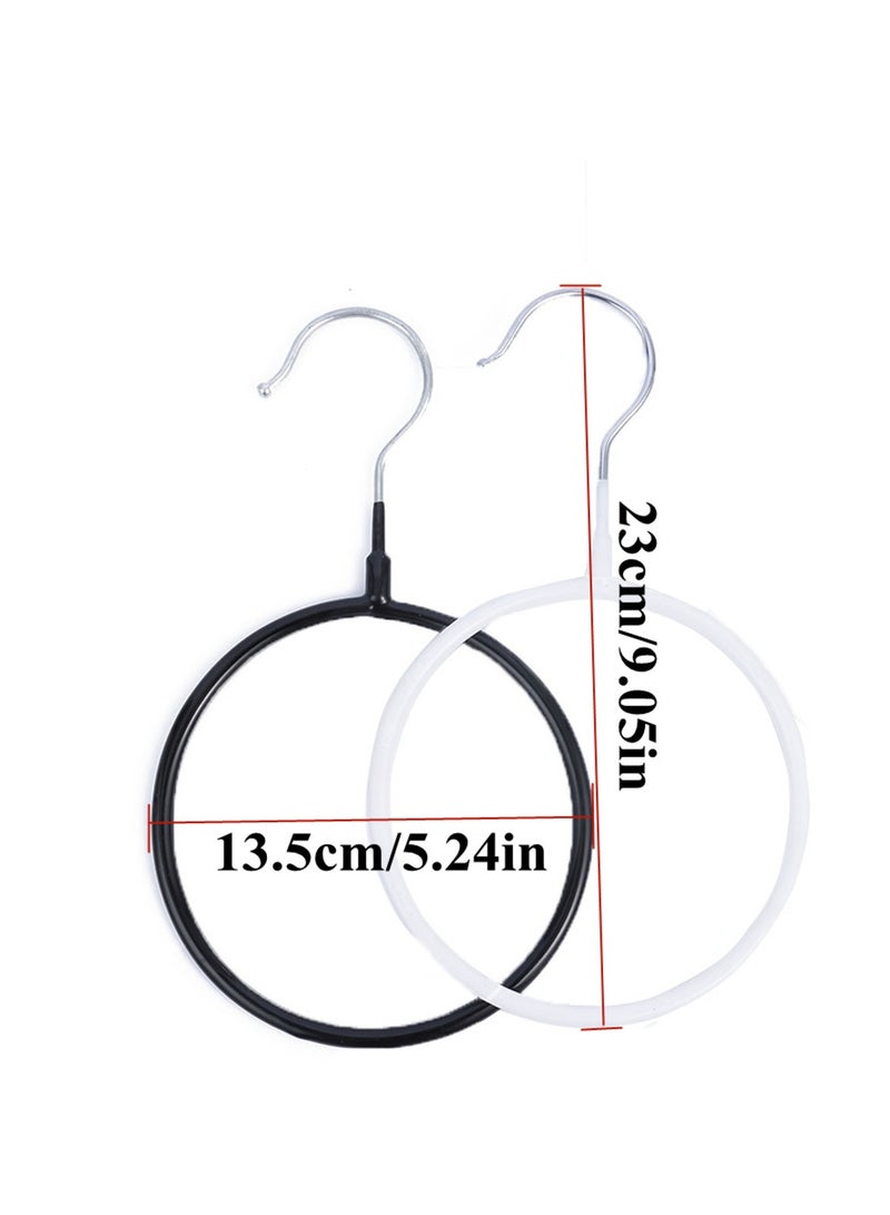 4Pcs Scarf Rings Hangers Belt Tie Towel Organizer Round Ring with Hooks for Home Bathroom Closet,Black  - Image 3