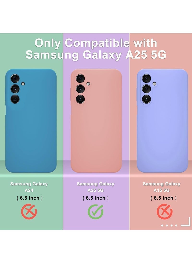 MUNTAQI Samsung Galaxy A25 5G Case – Silicone Phone Case with 1 Screen Protector, Soft Anti-Scratch Microfiber Lining, Full Body Shockproof Slim Cover, Supports Wireless Charging, Pink - Image 2