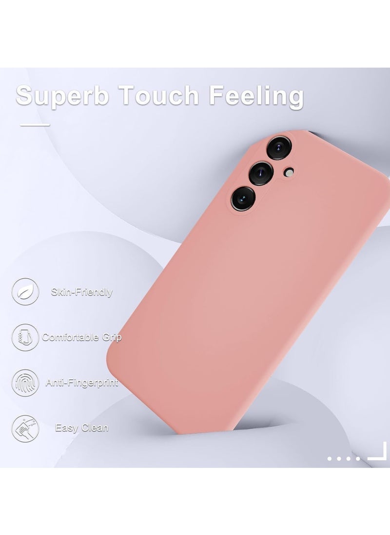 MUNTAQI Samsung Galaxy A25 5G Case – Silicone Phone Case with 1 Screen Protector, Soft Anti-Scratch Microfiber Lining, Full Body Shockproof Slim Cover, Supports Wireless Charging, Pink - Image 4