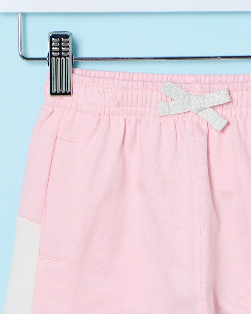 REDTAG Infant Girls Pink Printed Shorts