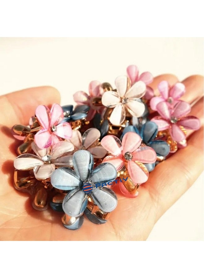PACTIV 10pcs Small Cute Flower Hair Clips, Colorful Hair Accessories For Girls - Image 4