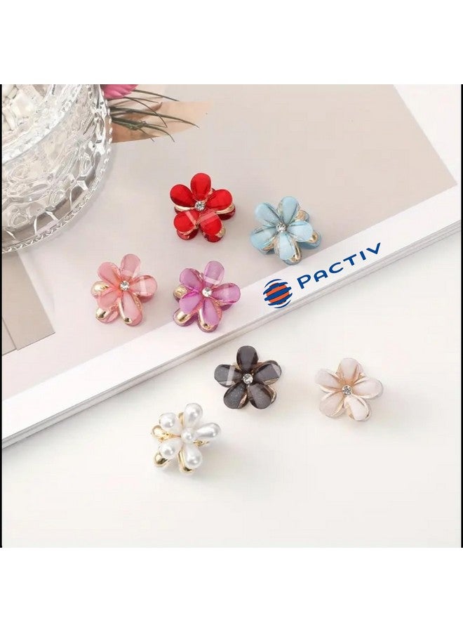 PACTIV 10pcs Small Cute Flower Hair Clips, Colorful Hair Accessories For Girls - Image 2