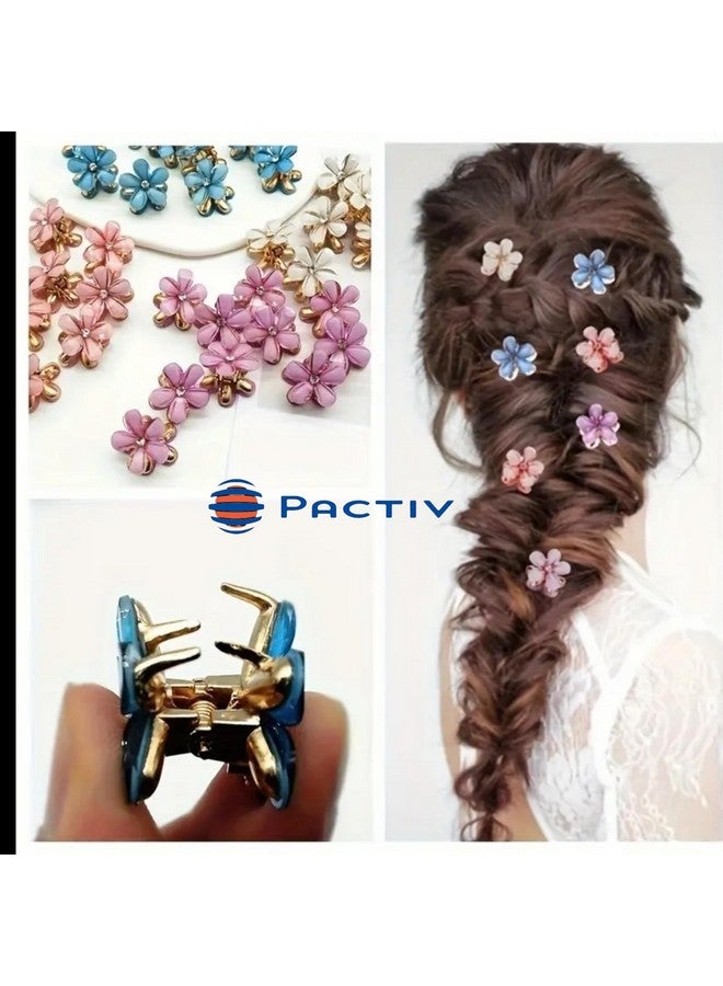 PACTIV 10pcs Small Cute Flower Hair Clips, Colorful Hair Accessories For Girls - Image 3
