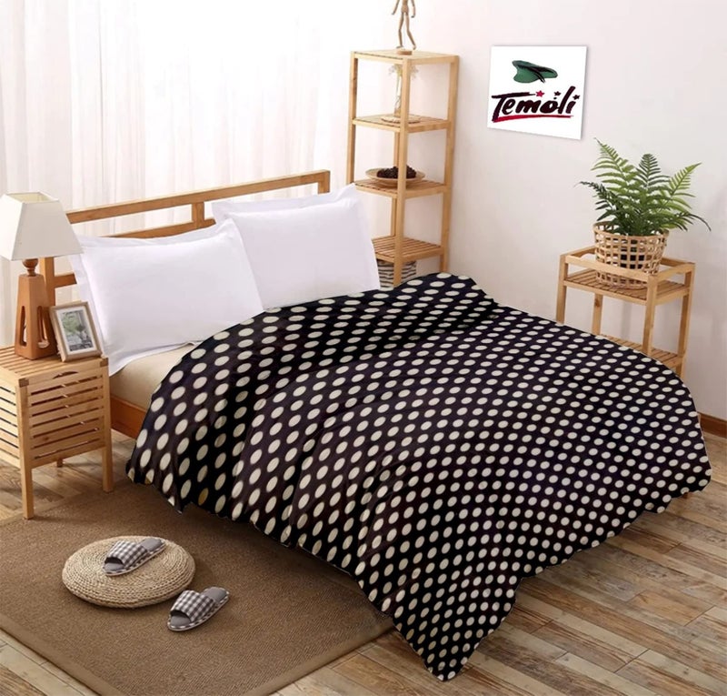 Temoli® Warm Quilt Cover Double Bed with Zipper, Duvet Cover Double Bed Soft Flannel (92x102) Inches. (Circle Brown) - Image 5