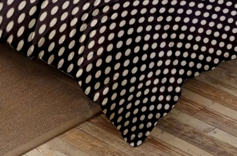 Temoli® Warm Quilt Cover Double Bed with Zipper, Duvet Cover Double Bed Soft Flannel (92x102) Inches. (Circle Brown) - Image 3