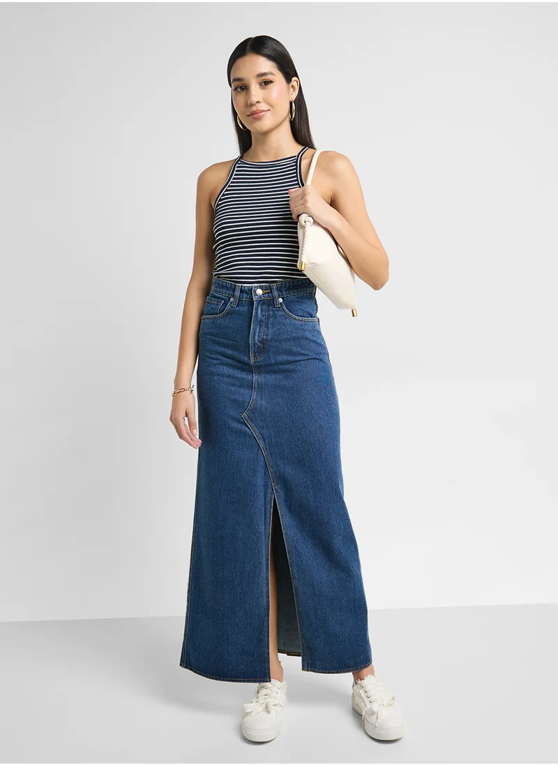 Ginger Denim Maxi Skirt