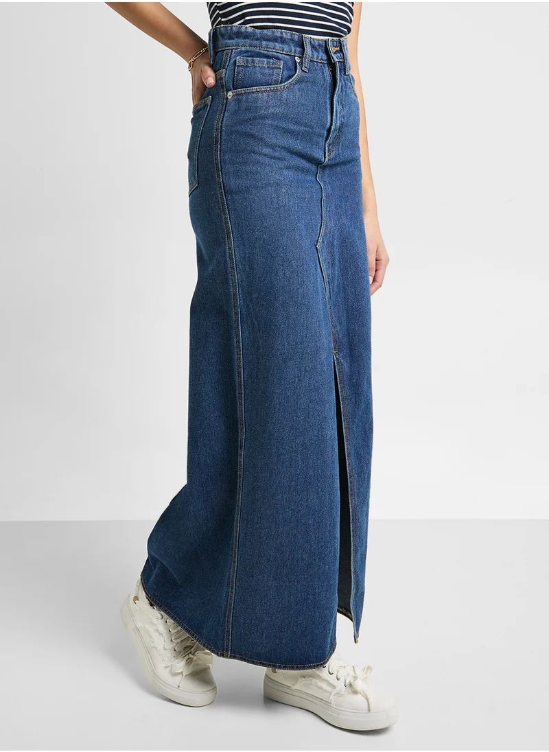 Ginger Denim Maxi Skirt