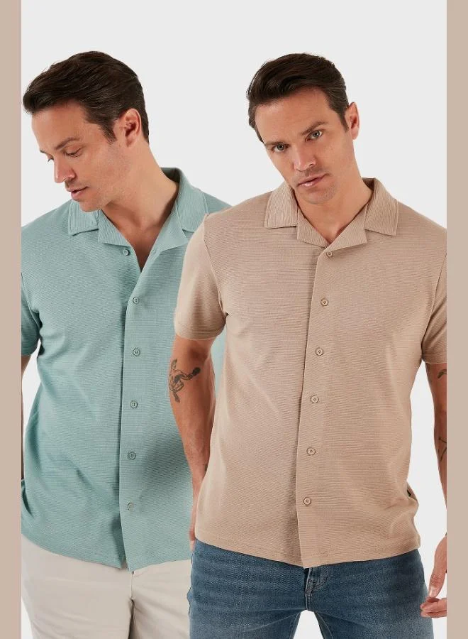 Buratti Buratti Cotton Regular Fit Short Sleeve 2-Pack Shirt Men's SHIRT 5902640S2