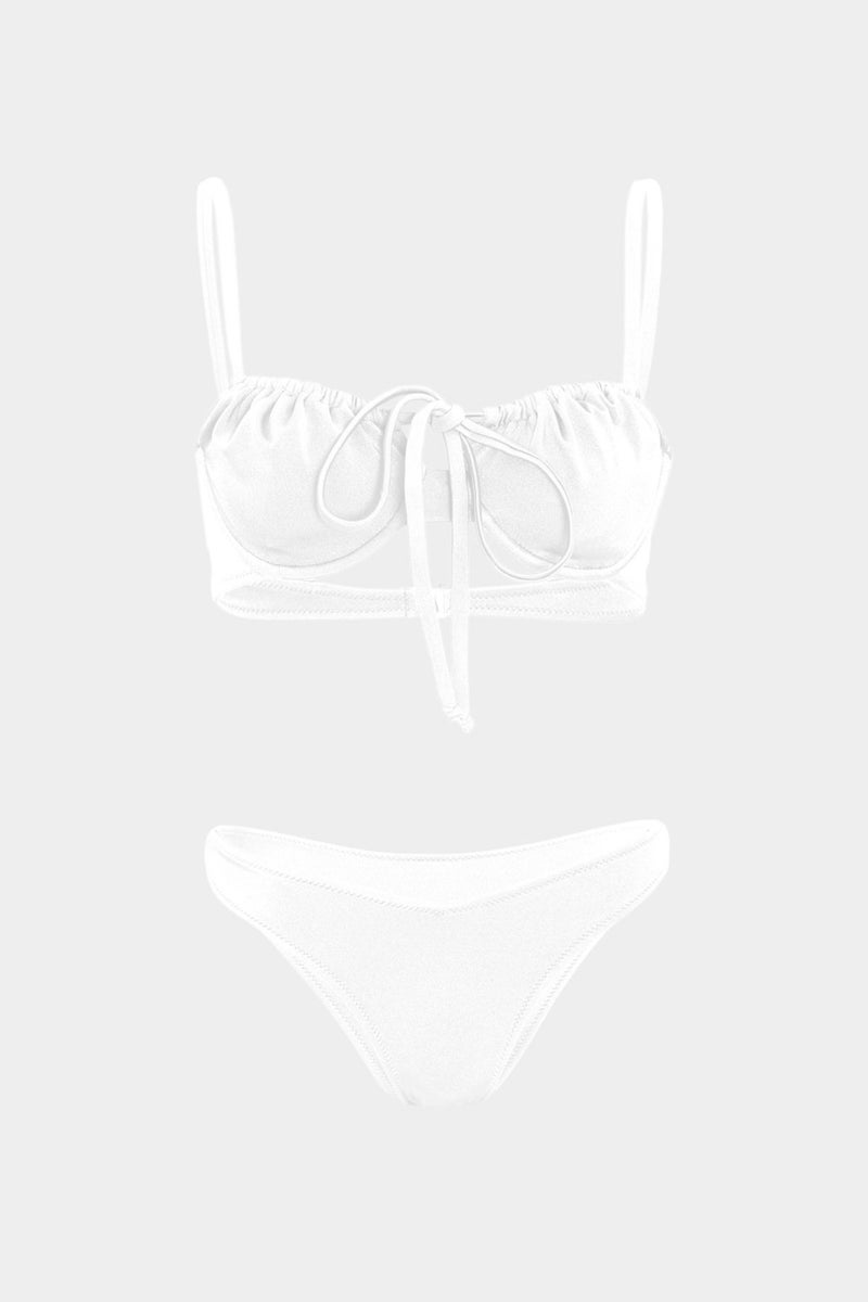 Açelya Okcu Azalea Okcu Premium Shirred Detail Luna Slim Fit Women's Bikini Top  - Image 1