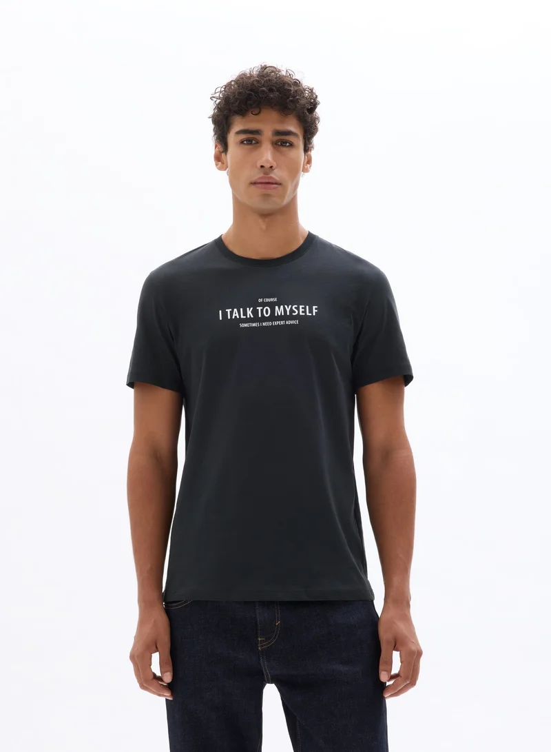 Celio Mexmind Black Short Sleeves Tshirt