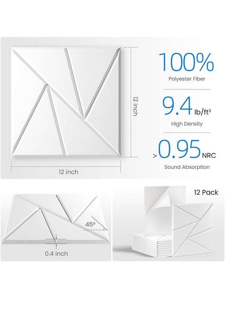 12 حزمة لوحات صوتية ذات لاصق ذاتي، لوحات بيضاء عازلة للصوت، ألواح عازلة للصوت بتقنية DIY عالية الكثافة، لوحات صوتية لتزيين الجدران ومعالجة الصوت - مناسبة لغرف النوم والمكاتب - pzsku/Z01475BFCF724622493EBZ/45/_/1713493404/2b33517a-13a4-4445-8d26-92b0d870518d