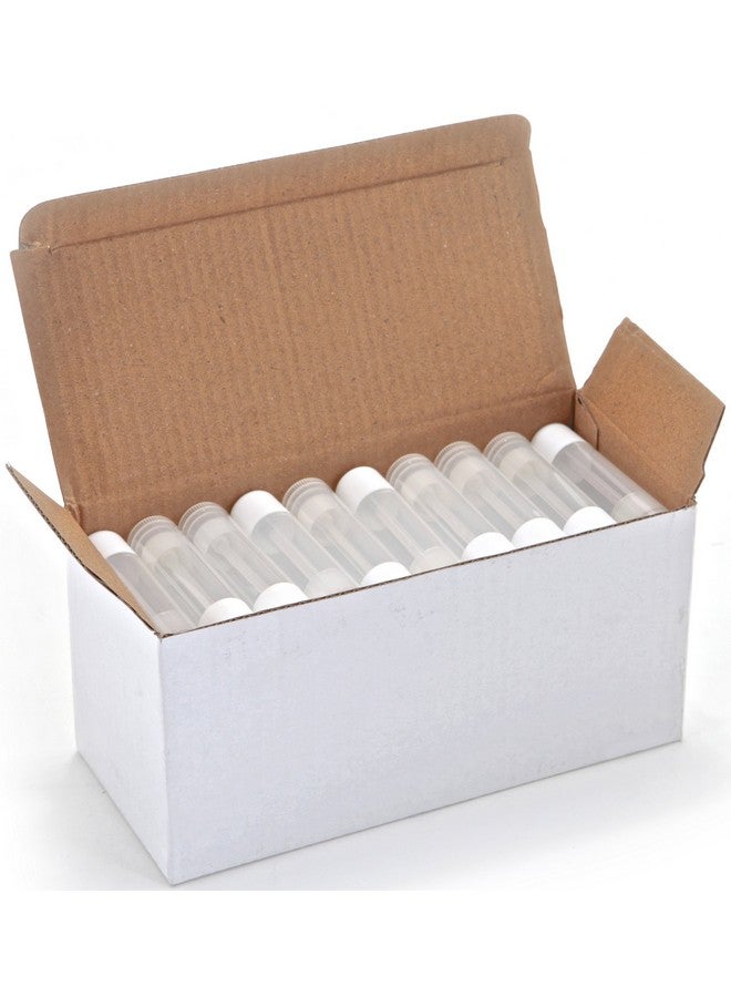 Vivaplex Vivaplex 50, Clear, Empty, 5.5 ml Lip Balm Tubes with White Caps - Image 1