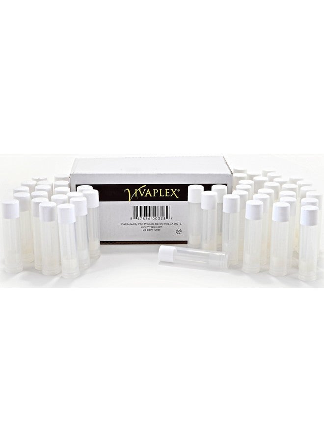 Vivaplex Vivaplex 50, Clear, Empty, 5.5 ml Lip Balm Tubes with White Caps - Image 3