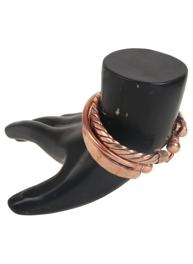 Touchstone copper magnetic bracelet tibetan style. hand forged with solid and high gauge pure copper. set of 3 different designs in hammered braided pipe style. - Image 2