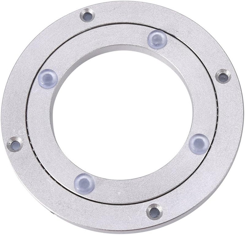 klarako Silver Table Bearing, Heavy Duty Aluminium Alloy Hardware Rotating Turntable Bearing Swivel Plate for Dining-Table (4Inch) - Image 1