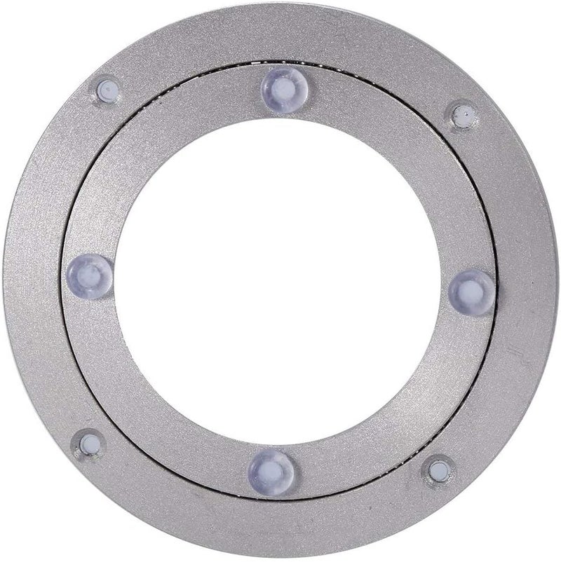 klarako Silver Table Bearing, Heavy Duty Aluminium Alloy Hardware Rotating Turntable Bearing Swivel Plate for Dining-Table (4Inch) - Image 4
