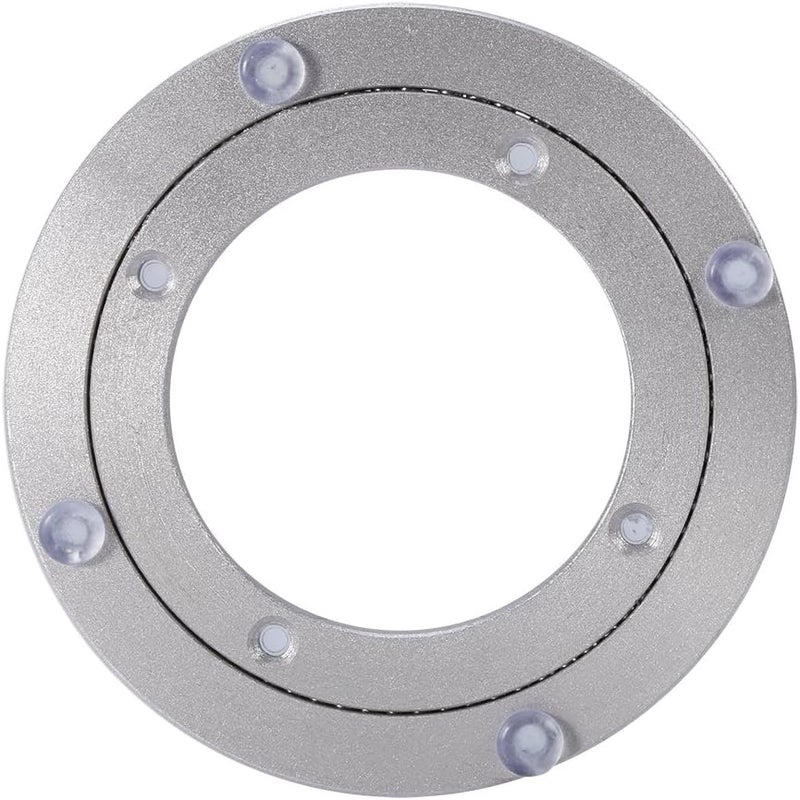 klarako Silver Table Bearing, Heavy Duty Aluminium Alloy Hardware Rotating Turntable Bearing Swivel Plate for Dining-Table (4Inch) - Image 2