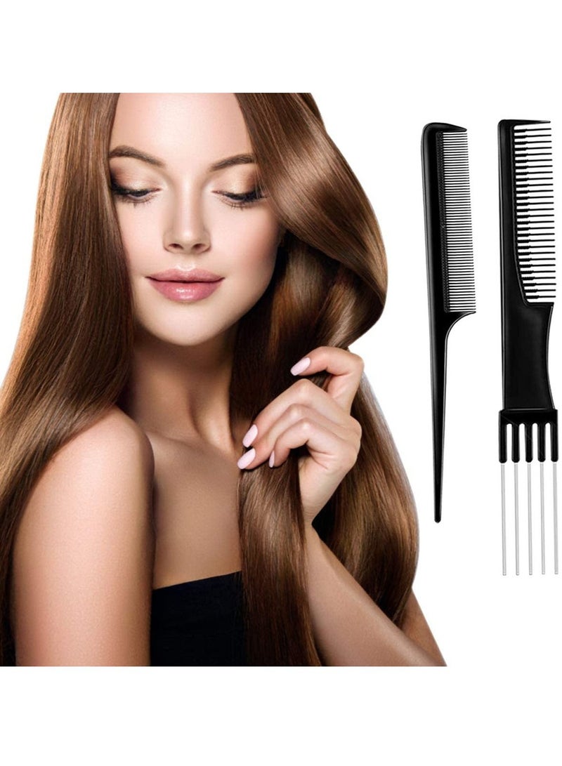 DubaiGallery Professional Multipurpose 10 pcs Hair Comb Set Hair Brush for Hair Cutting and Styling (BLACK) - Image 3
