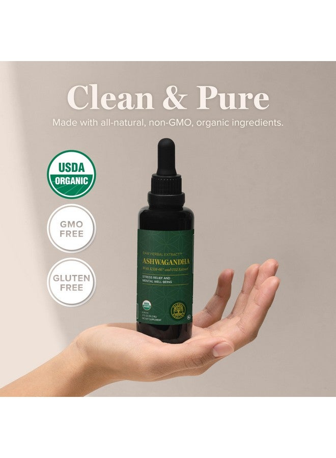 Global Healing Center - Organic Ashwagandha Supplements Drops - KSM-66 Ashwagandha Extra Strength for Men & Women, Helps Promote Relief from Stress, Mood Support, Organic (2 Fl Oz) - Image 3