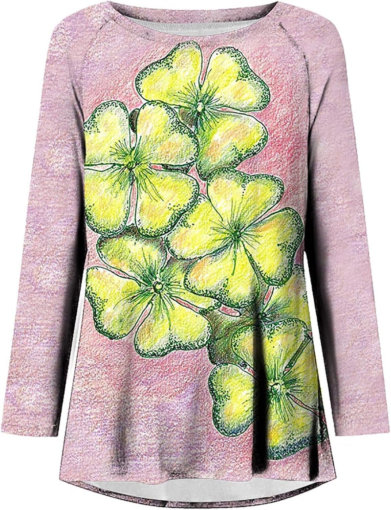 cheekyglo St Patricks Day Sweatshirts for Women Loose Long Sleeve Shirts Shamrock Print Blouse Saint Patricks Day Pullover Tops - Image 4